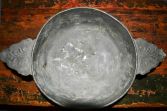 Antique 19th Century pewter/ cast metal Scottish porringer or porridge bowl, c1890