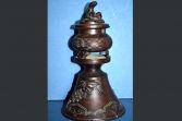 Antique late 19th Century Chinese bronze censor, dragon and bird decoration, c1890