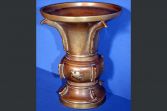 Antique early 19th Century Chinese bronze Gu vase with good decoration, c1820