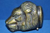 Antique 19th Century figural brass vesta case modelled as a lion, c1880