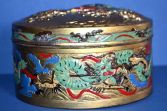 Rare antique 19th Century Chinese painted antimony (metal) decorative box, c1850
