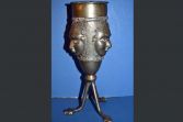 Antique early 20th Century African bronze tribal chalice, Tikar, Cameroon, c1920