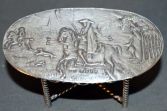 Antique 19th Century silver miniature table, hunting scene, London, 1896