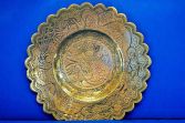 Large antique 19th Century Chinese bronze plate/dish, character marks, c1870
