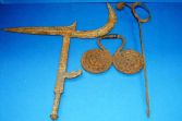 Three large 19th Century African cast iron currency pieces, Congo, c1890