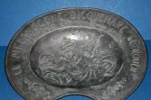 Large (2.3kg) Antique French pewter/white metal Barbers bleeding bowl, c1880