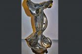 French Art Nouveau white metal vase, Cherub decoration, c1900