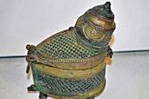 Indian cast metal pierced container, c1910