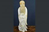 Chinese hardstone/marble statue of a Sage, c1890