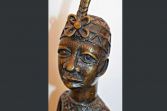 African Benin Bronze tribal statue, c1950