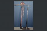 African Mossi tribal axe on hand forged stand,c1920